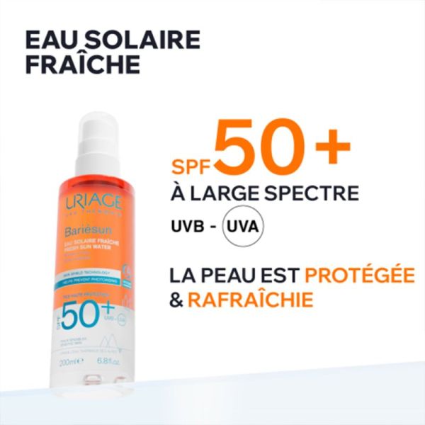 Uriage Bariésun Eau Solaire Fraîche SPF 50+ 200ml – Très haute protection et fraîcheur