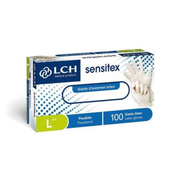 LCH Sensitex Gants d’Examen En Latex Poudrés - Boîte de 100 Gants