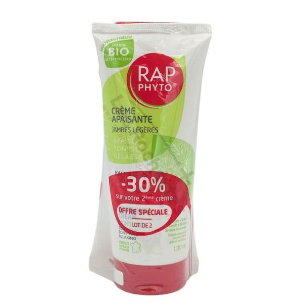 Rap Phyto Crème Apaisante Jambes Légères - Lot de 2 x 100ml - certifié bio