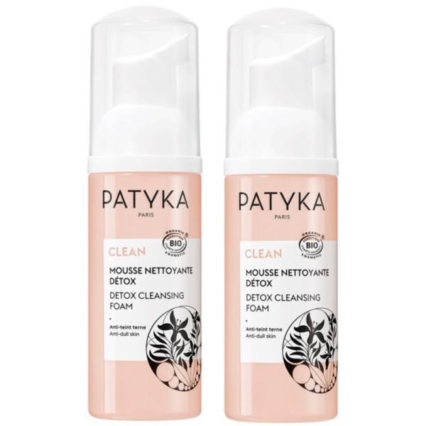 Patyka Clean Mousse Nettoyante Détox Bio Lot 2 x 150 ml – Purifiante et éclat