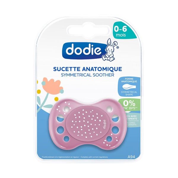 Dodie Sucette Anatomique 0-6 Mois N°A94 - Modèle : Pois