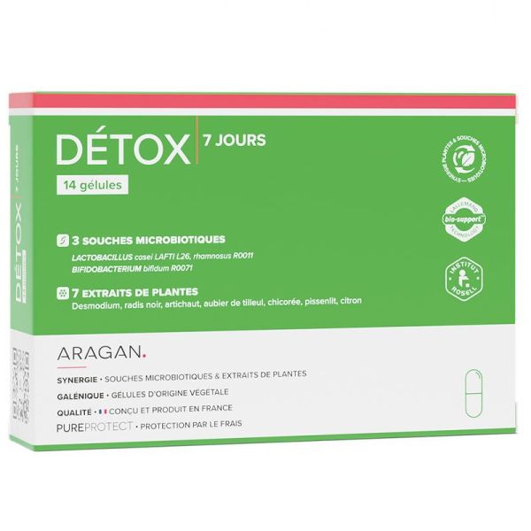 Aragan Detox 7 Jours 14 gélules - Détoxification de l'oganisme