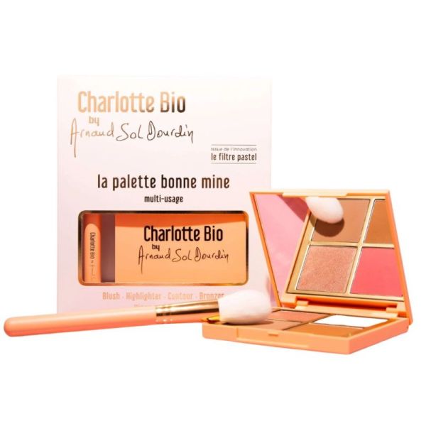 Charlotte Bio Coffret Duo Palette 4-en-1 Bonne Mine et Pinceau Éclat Naturel