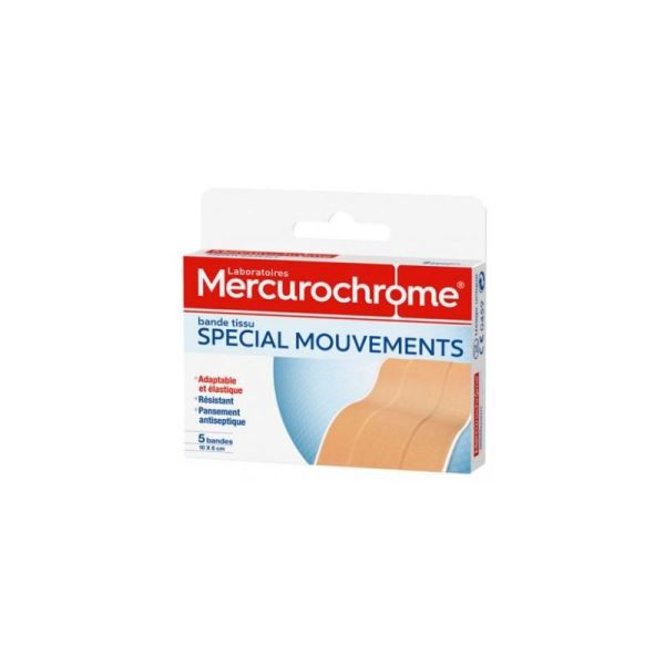 Mercurochrome Bande Tissu Spécial Mouvements 5 Bandes