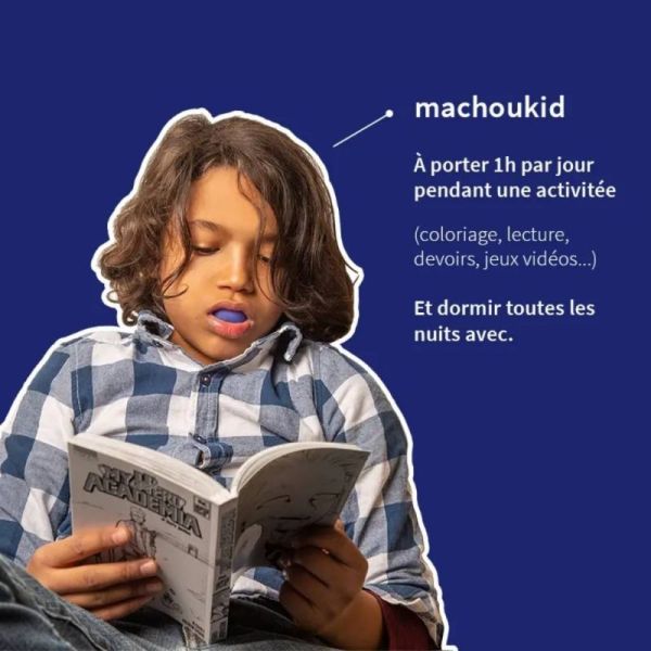Machouyou MachouKid – gouttière dentaire enfant 6-11 ans - 24 dents - Myrtille (bleu)