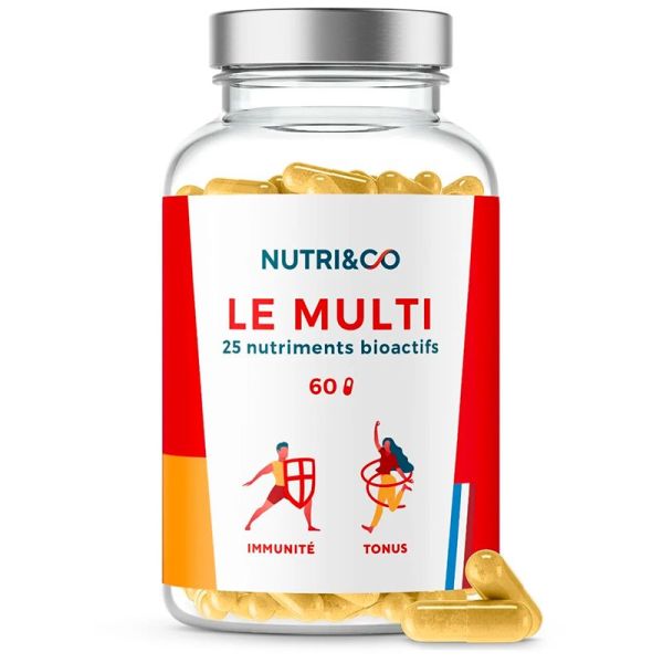 Nutri&Co Le Multi Multivitamines et Minéraux - 60 gélules - 25 nutriments pour l’immunité et la vitalité
