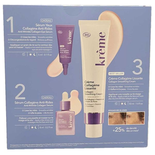 Krème Coffret Collagène Lissant - Routine Anti-Âge Visage & Yeux