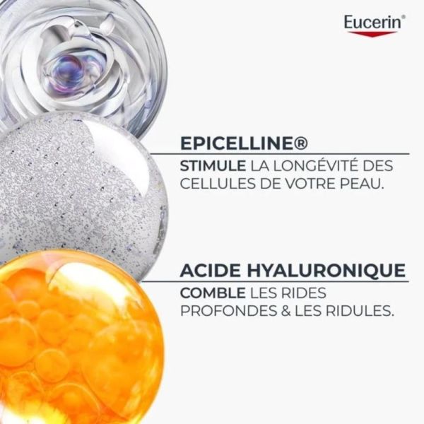 Eucerin Hyaluron-Filler + Longevity Soin de Jour Epigénétique SPF 30 50 ml - Hydratation profonde et réduction des signes de l'âge