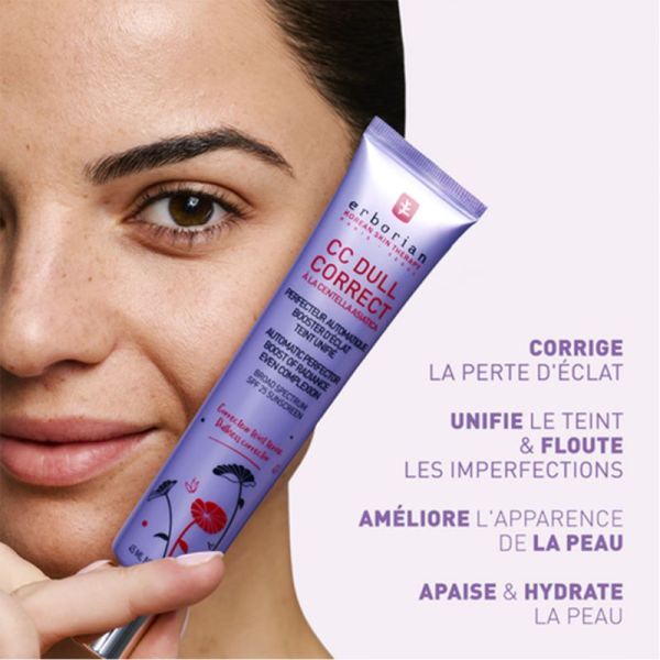 Erborian CC Dull Correct à la Centella Asiatica 15ml – Crème illuminatrice et correctrice de teint terne format voyage