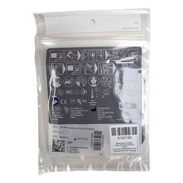 DJO Dura Stick Plus Électrodes pour Électrostimulateur - 50x90mm - Sachet de 4