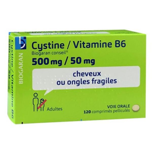 Biogaran Cystine Vitamine B6 500mg/50mg 120 comprimés