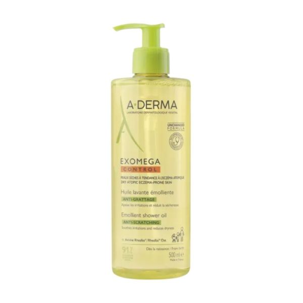 A-Derma Exomega Control Huile Lavante Emolliente Anti-Démangeaisons - 500ml