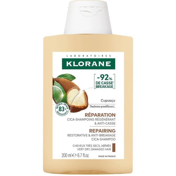 Klorane Cupuaçu Bio Cica-Shampoing Régénérant et Anti-Casse 200ml – Réparation