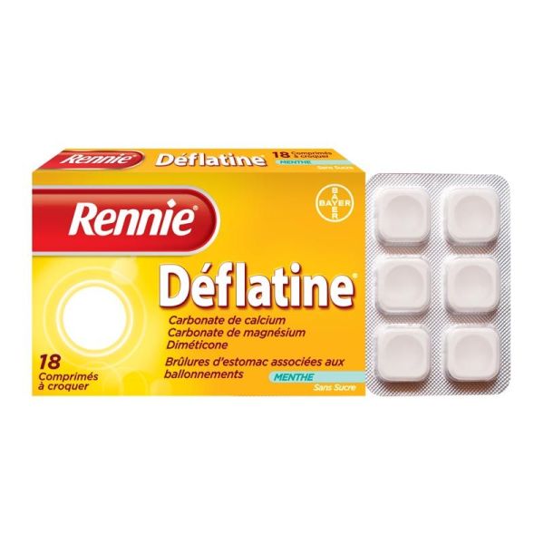 Rennie Deflatine 18 comprimés à croquer