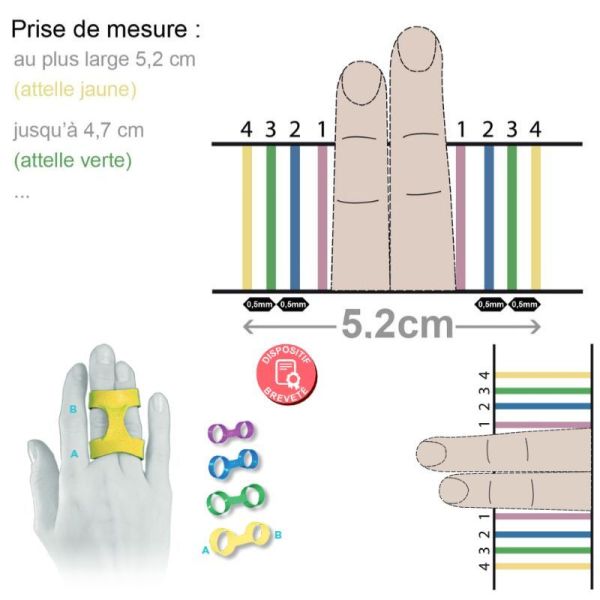 Sober Digi Strap Attelle de Doigts Jaune - Taille 4