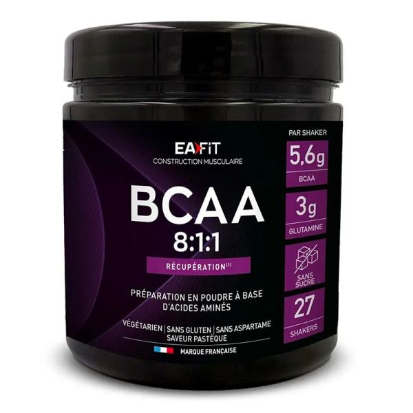 Eafit BCAA 8.1.1 - 275g - Saveur Pastèque - Récupération et croissance musculaire