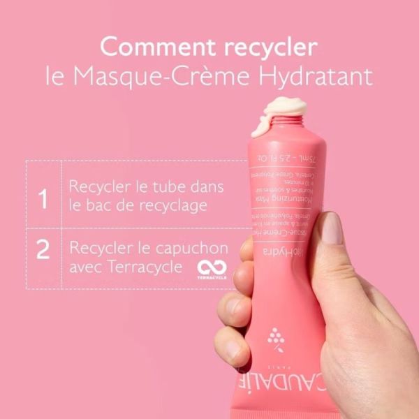 Caudalie VinoHydra Masque-Crème Hydratant 75 ml - Bain d'hydratation à la centella