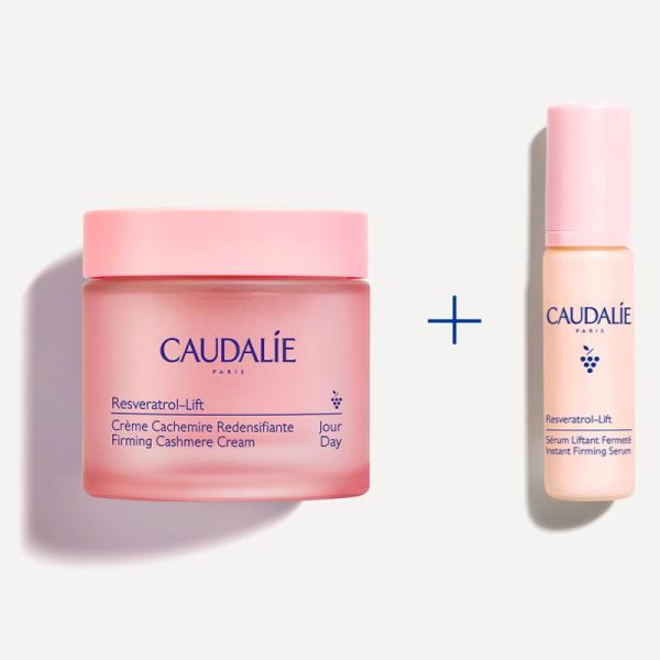 Caudalie Coffret Resveratrol-Lift - Crème Cachemire Redensifiante 50ml + Sérum Liftant Fermeté 10ml OFFERT