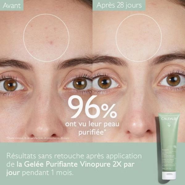 Caudalie Vinopure Gelée Nettoyante Purifiante Bio Peaux Mixtes à Grasses - 150ml
