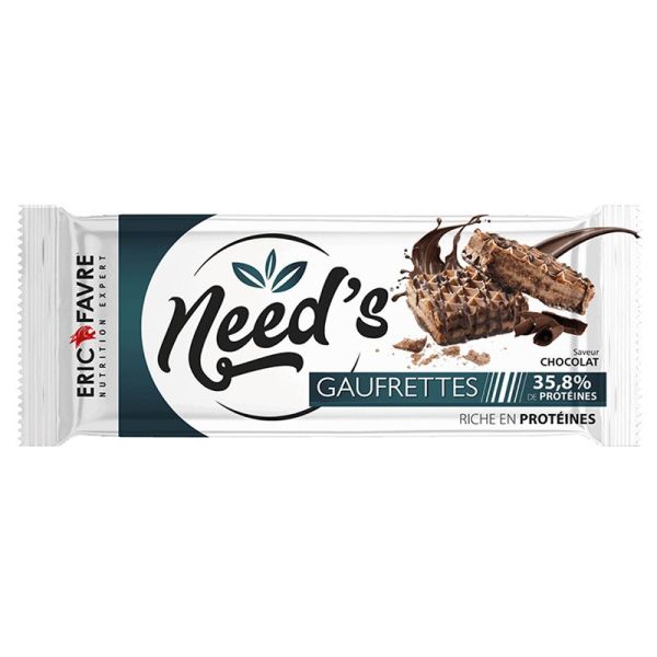 Eric Favre Gaufrettes Need's Chocolat - 1 unité - Encas riche en protéines et BCAA