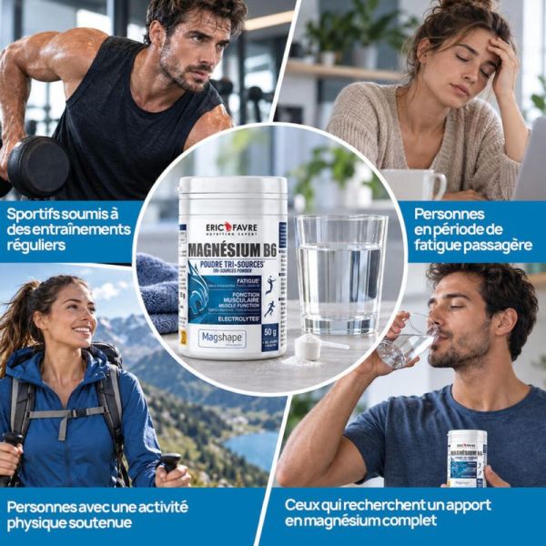 Eric Favre Magnésium B6 Poudre 50g – Triple magnésium et énergie