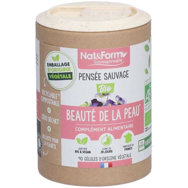 Nat&Form Pensée Sauvage Bio - 90 gélules - Beauté de la peau et action purifiante