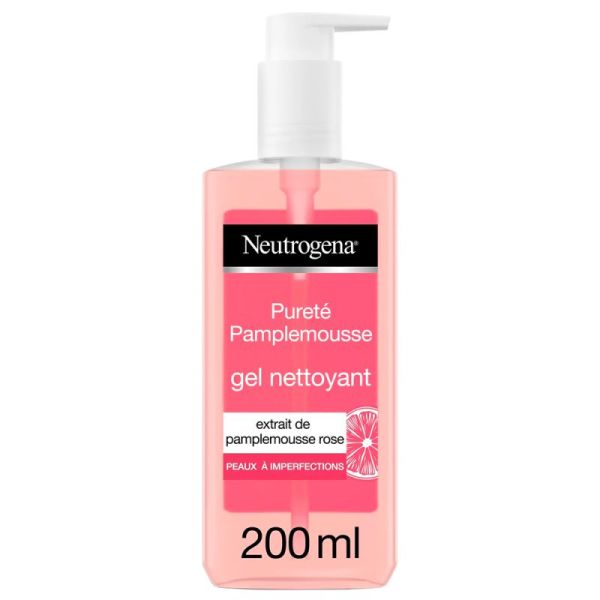 Neutrogena Pureté Pamplemousse Gel Nettoyant - 200ml - Purifie, nettoie et révèle l’éclat de la peau