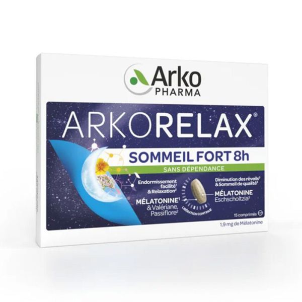 Arkopharma Arkorelax Sommeil Fort 8H 15 comprimés