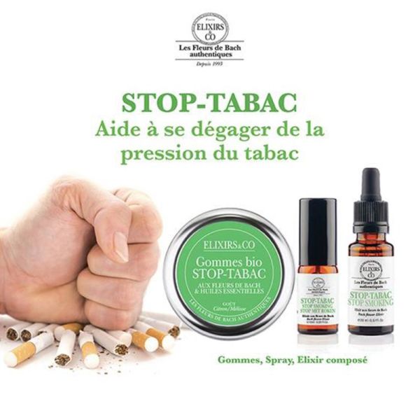 Elixirs & Co Gommes Bio Stop-Tabac Fleurs de Bach 45g – Soutien et sevrage serein