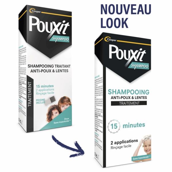 Pouxit Shampoo Shampooing Anti-Poux Et Lentes Flacon - 200ml - Traitement 15 Minutes, doux, sans insecticide