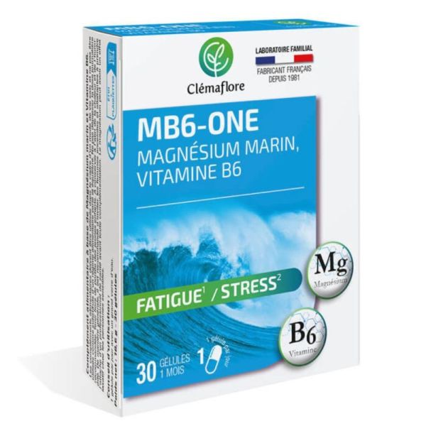ADP Laboratoire Clémafore MB6 One Magnésium Marin & Vitamine B6 Énergie & Vitalité - 30 Comprimés
