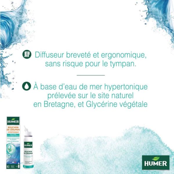 Humer Bouchon de Cérumen Spray 50 ml – Dissoudre et évacuer en douceur