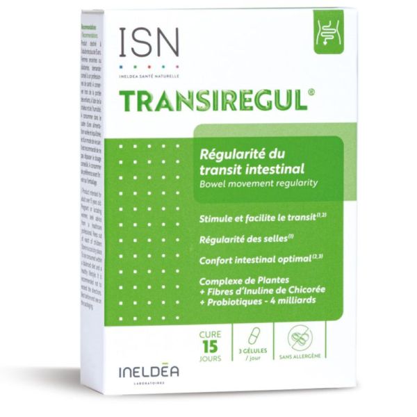 Ineldea Transiregul - 45 gélules - Stimule le transit et améliore durablement le confort digestif