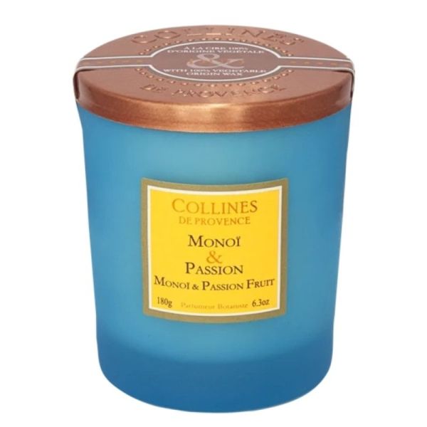 Collines de Provence Bougie Parfumée Monoï & Passion 180 g – ambiance exotique et ensoleillée