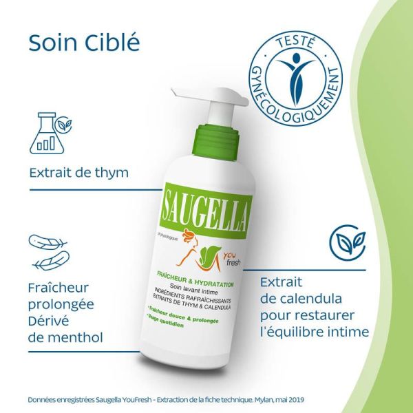 Saugella You Fresh Soin Lavant Fraîcheur 200 ml