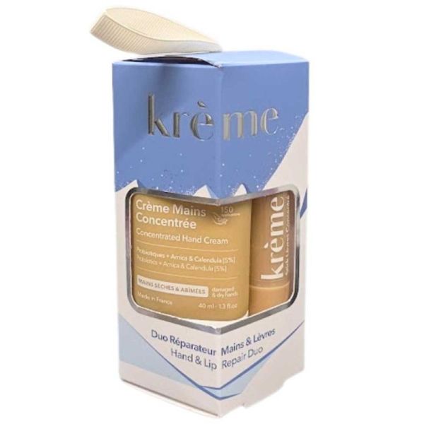 Krème Coffret Duo Réparateur Mains Lèvres - Crème mains 40 ml + Stick lèvres 4 g - Nutrition et réparation