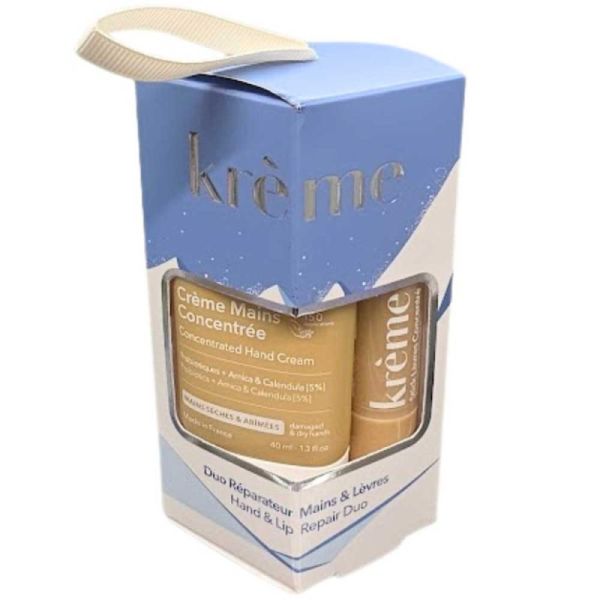 Krème Coffret Duo Réparateur Mains Lèvres - Crème mains 40 ml + Stick lèvres 4 g - Nutrition et réparation