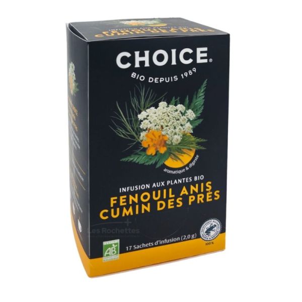 CHOICE Infusion Fenouil Anis Cumin des Prés Bio - 17 Sachets