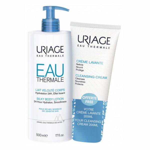 Uriage Lait Velouté Corps 500 ml + Crème Lavante 200 ml Offerte