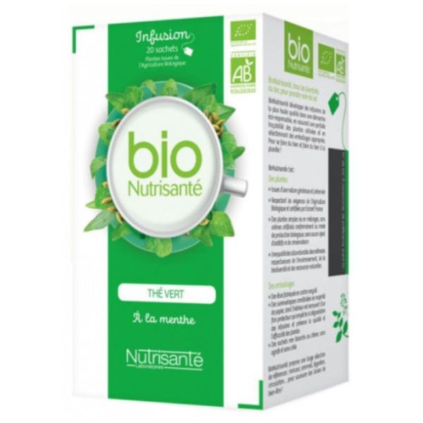 Nutrisanté Thé Vert à la Menthe Bio - 20 Sachets