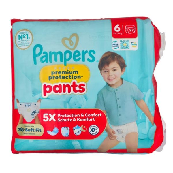 Pampers Pants Premium Protection  Couches Culottes Bébé Taille 6 (+15kg) - 27 Couches