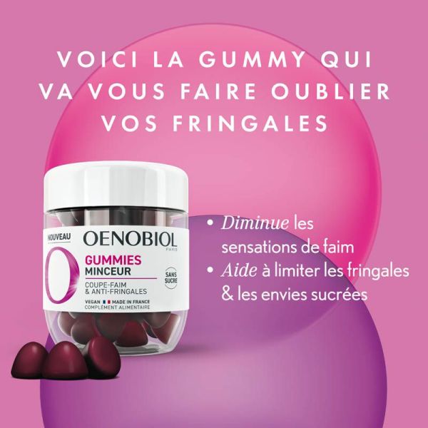 Oenobiol Gummies Minceur - 60 Gommes - Aide à la perte de poids et au métabolisme des graisses