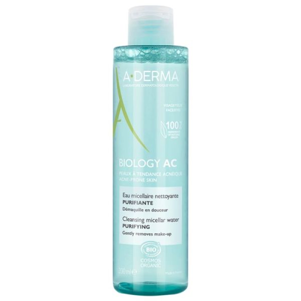 A-Derma Biology AC Eau Micellaire Nettoyante Purifiante Bio - 200 ml - Pureté, équilibre et douceur