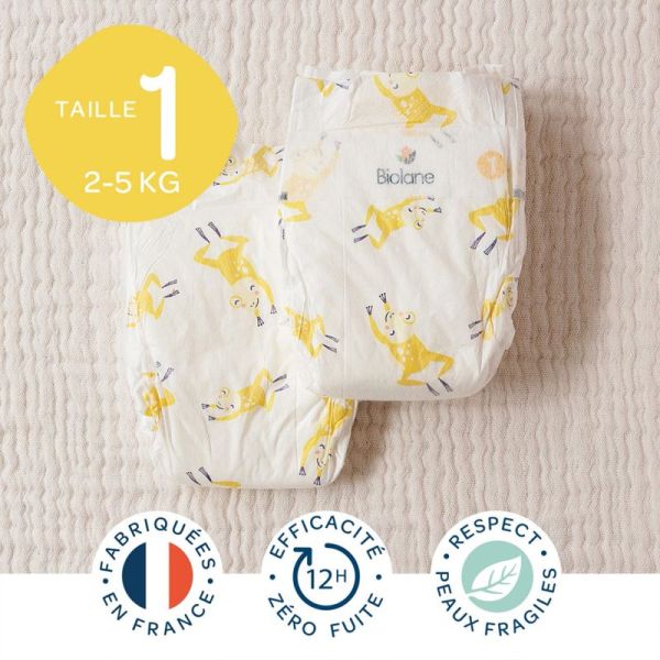 Biolane Couches Naturelles Taille 1 2 à 5kg x28 – Confort et protection