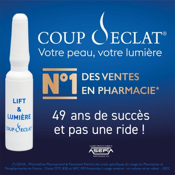 Coup d'Éclat Lift & Lumière 12 Ampoules – Soin tenseur immédiat effet bonne mine 8h