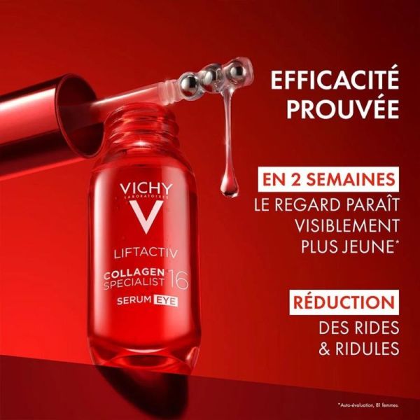 Vichy Liftactiv Collagen Specialist Sérum Yeux 15 ml – Correcteur multi-signes de l'age et fermeté
