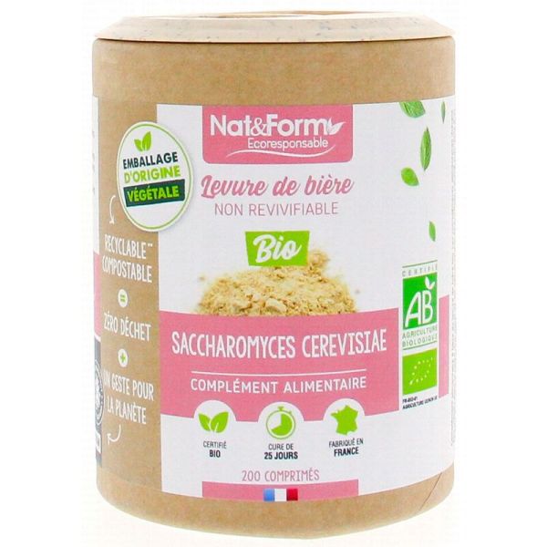 Nat&Form Levure de Bière Non Revivifiable Bio - Beauté des ongles et des cheveux