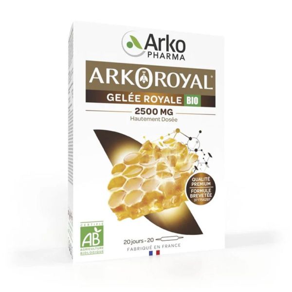 Arkopharma Arkoroyal Trésor de la Ruche Gelée Royale 2500mg Bio 20 ampoules