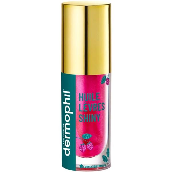 Dermophil Huile Lèvres Shiny Rosée - 5ml - Hydratation, éclat et brillance pailletée