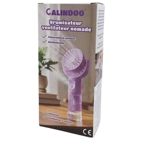 Calindoo Brumisateur ventilateur nomade USB – rafraîchissement portable instantané - Coloris Aléatoire